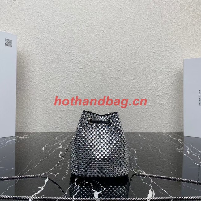 Prada Satin nano-bag with crystals 1NR016 black