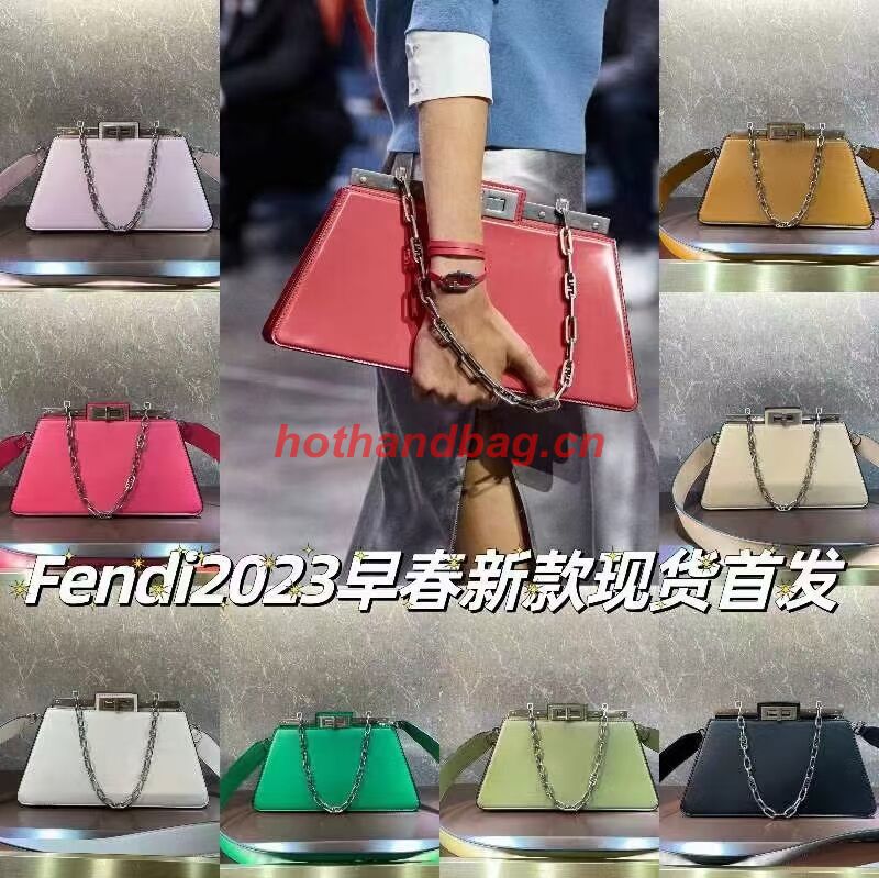 Fendi Peekaboo Cut Medium soft nappa leather bag 8BN340 BLACK