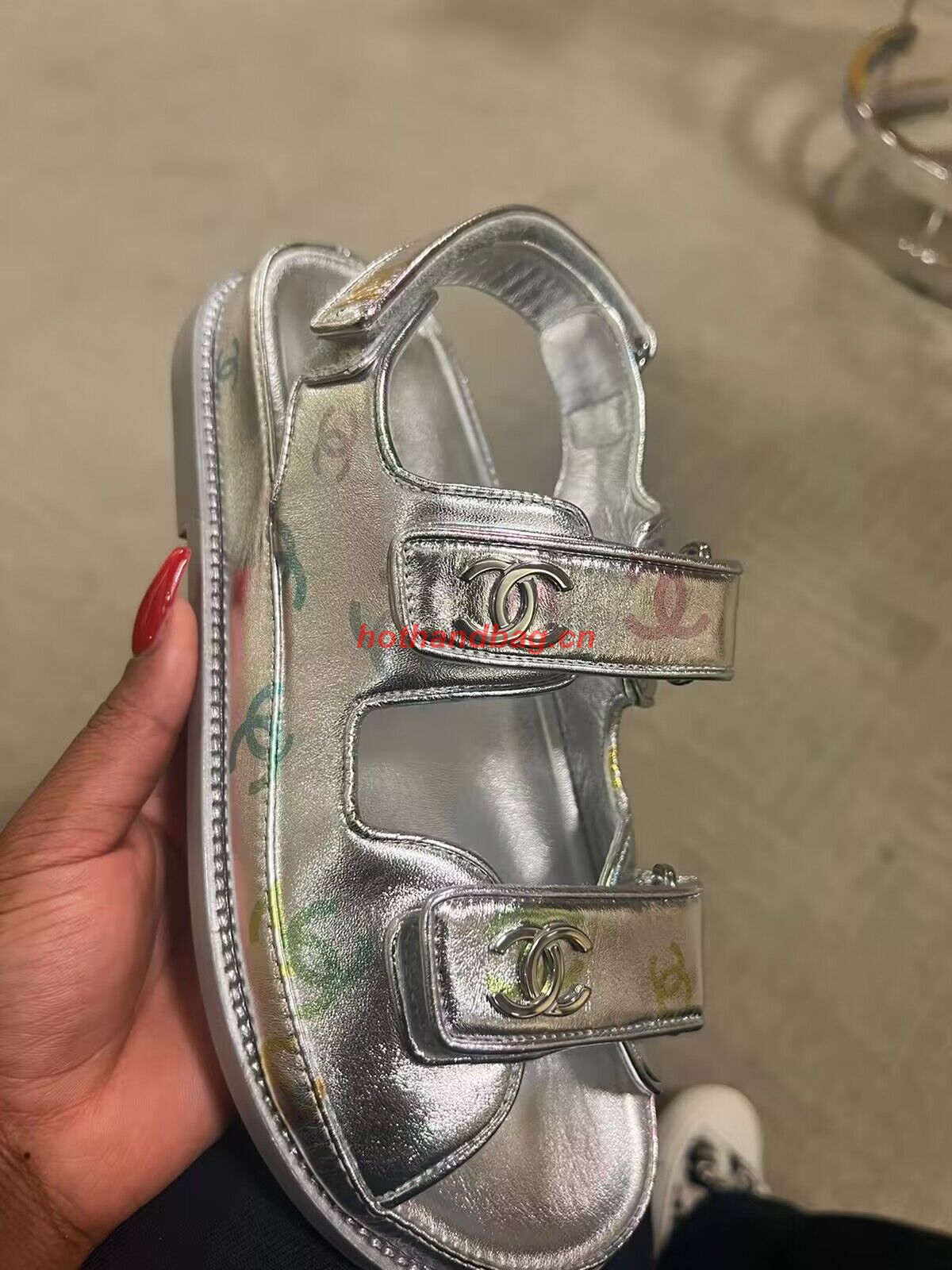 Chanel sandal CS3012 Silver