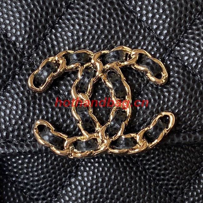Chanel MINI FLAP BAG CLUTCH WITH CHAIN Gold-Tone Metal AP3238 BLACK