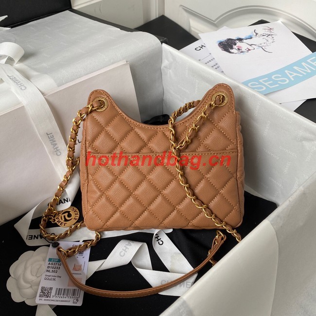 Chanel SMALL HOBO BAG AS3710 BROWN