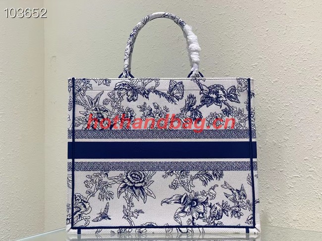 LARGE DIOR BOOK TOTE blue Multicolor Dior Jardin Botanique Embroidery M1286ZEA