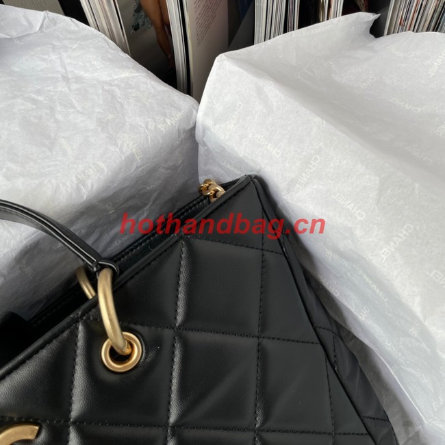 Chanel Lambskin & Gold-Tone Metal Shoulder Bag YO1864 black