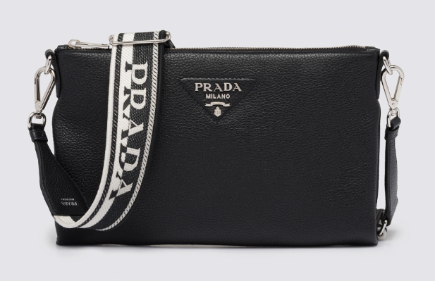 Prada Leather shoulder bag 1BH050 black