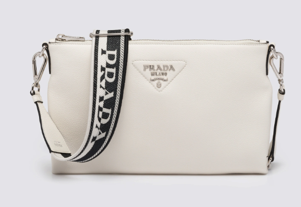 Prada Leather shoulder bag 1BH050 white