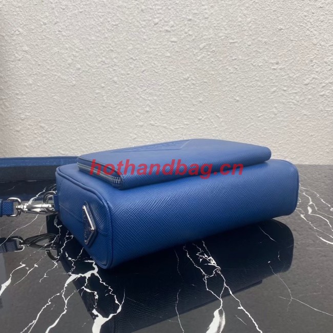 Prada Saffiano leather shoulder bag 2VH152 blue