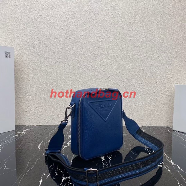 Prada Saffiano leather shoulder bag 2VH154 blue