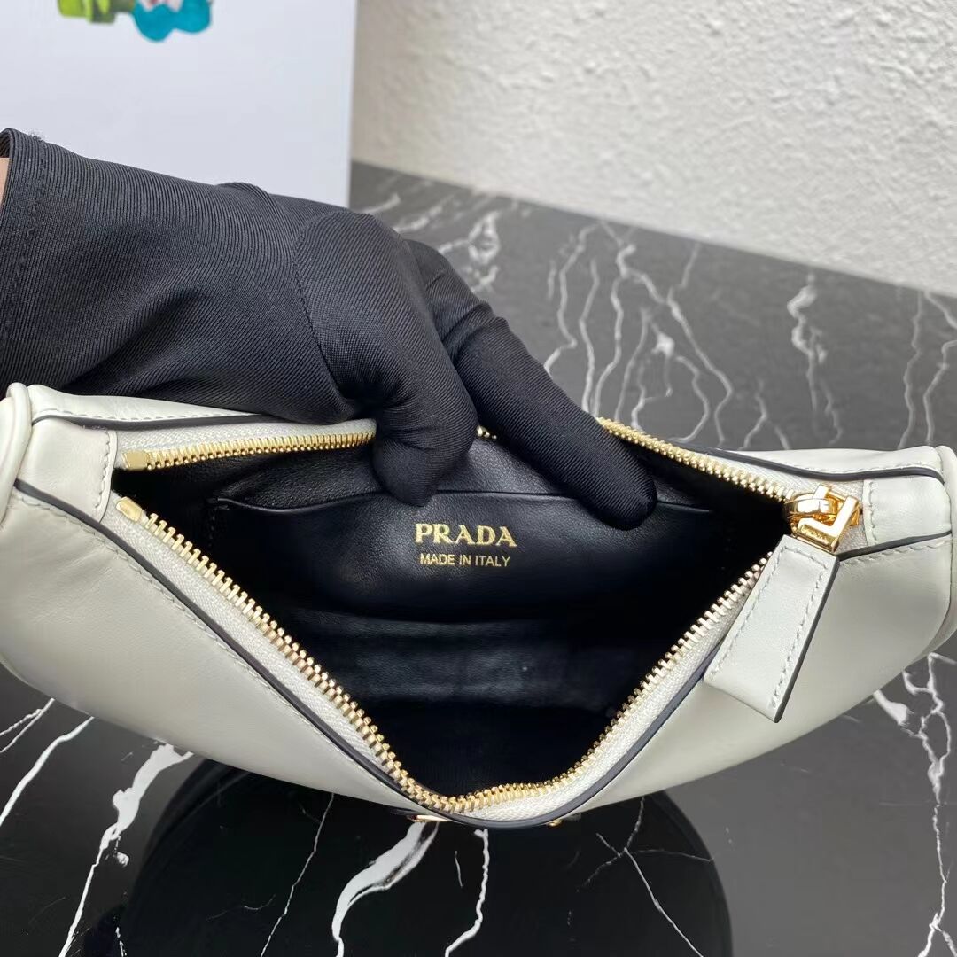Prada leather shoulder bag 1BC194 white