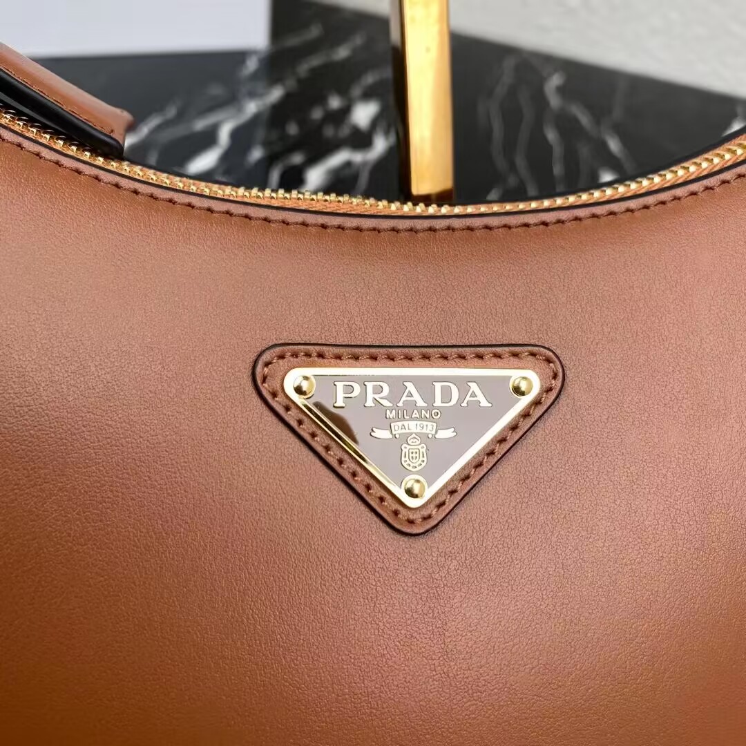 Prada leather shoulder bag 1BC194 brown