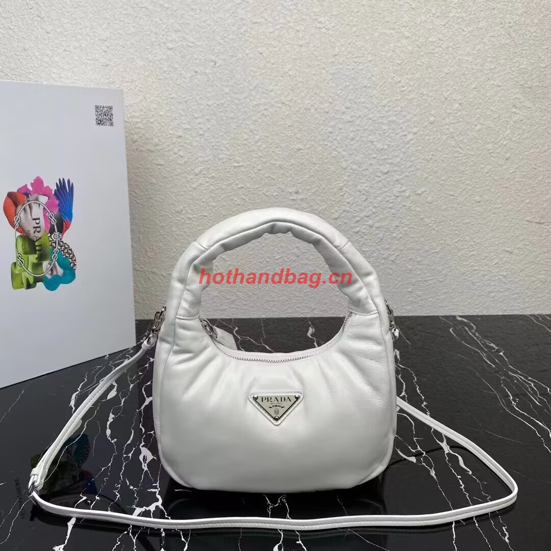 Prada Soft padded nappa leather mini-bag 1BA384 white