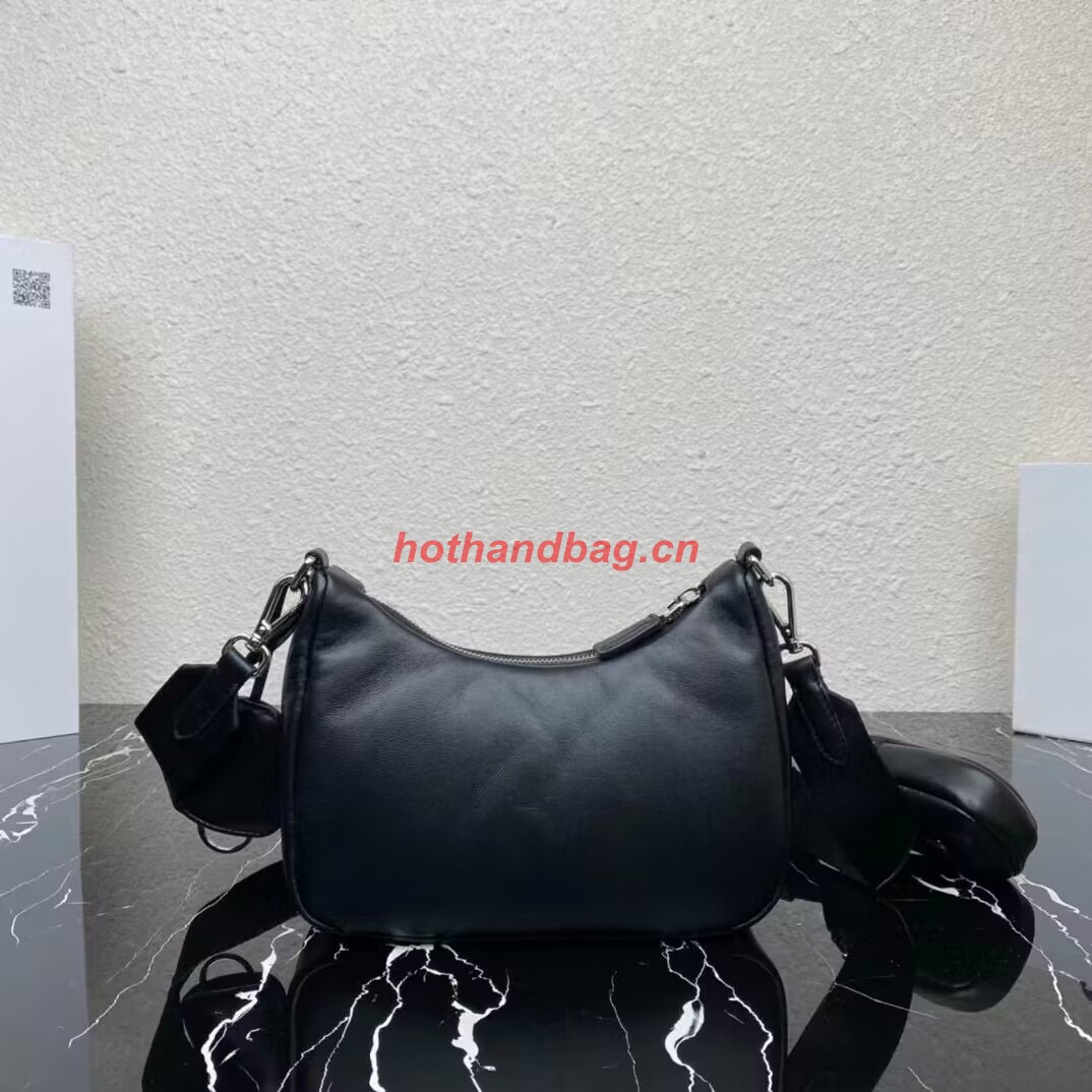 Prada leather shoulder bag 1AH024 black