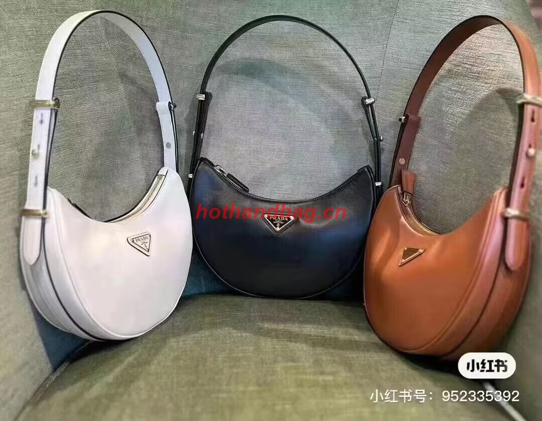 Prada leather shoulder bag 1BC194 brown