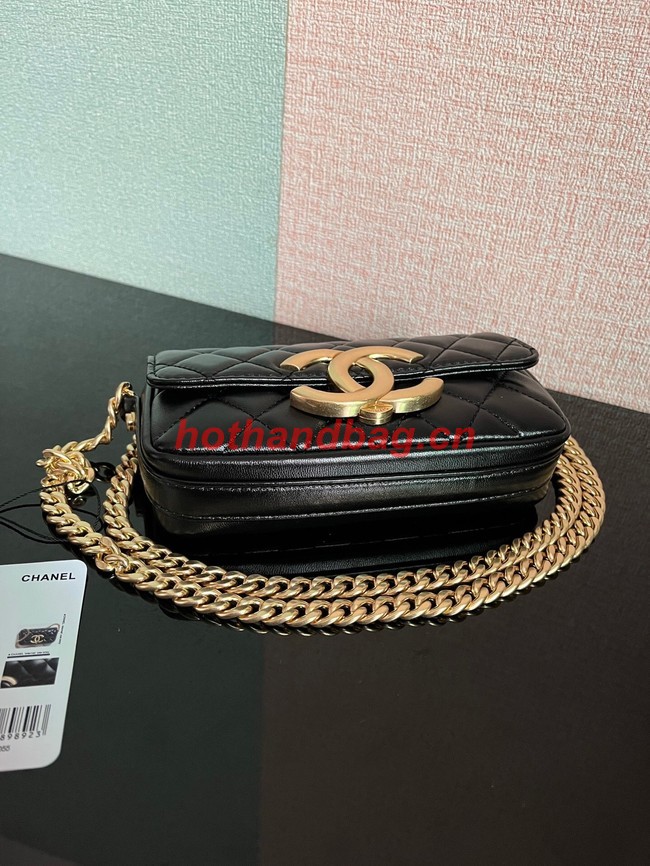 Chanel MINI FLAP BAG Lambskin & Gold-Tone Metal AS3207 black