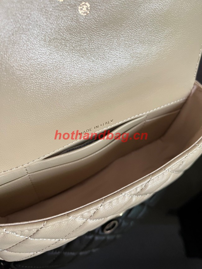 Chanel MINI FLAP BAG Lambskin & Gold-Tone Metal AS3207 khaki