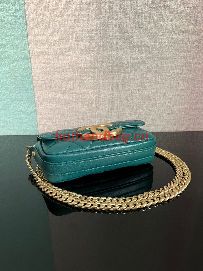 Chanel MINI FLAP BAG Lambskin & Gold-Tone Metal AS3207 green