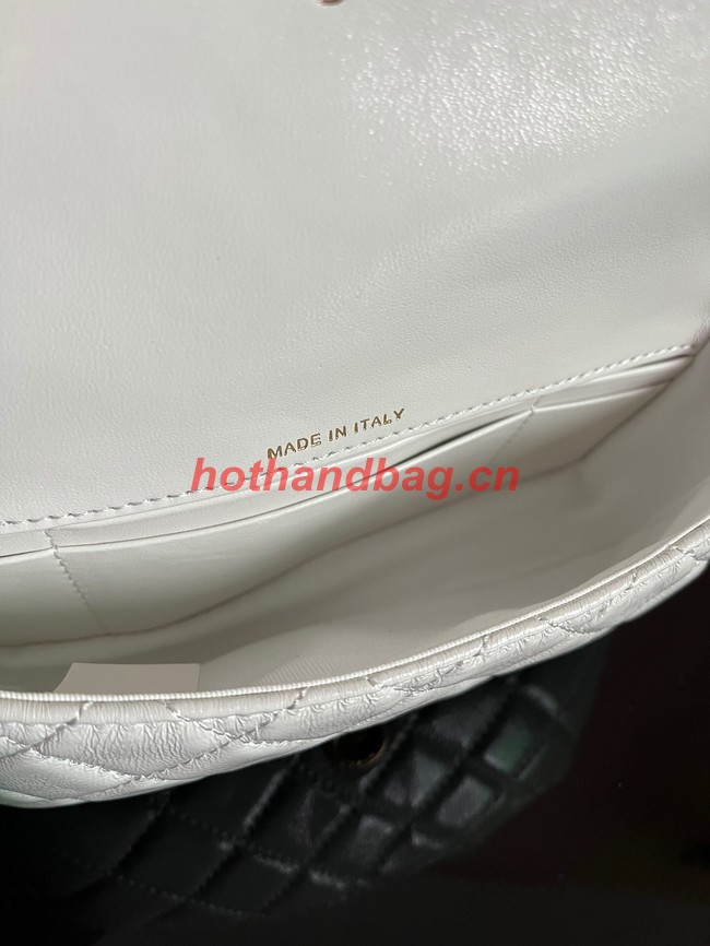 Chanel MINI FLAP BAG Lambskin & Gold-Tone Metal AS3207 white