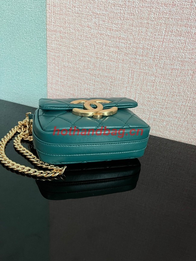 Chanel MINI FLAP BAG Lambskin & Gold-Tone Metal AS3854 green