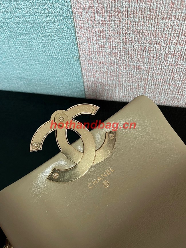 Chanel MINI FLAP BAG Lambskin & Gold-Tone Metal AS3854 khaki