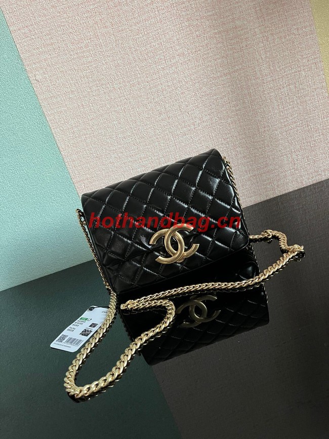 Chanel SMALL FLAP BAG Lambskin & Gold-Tone Metal AS3855 black