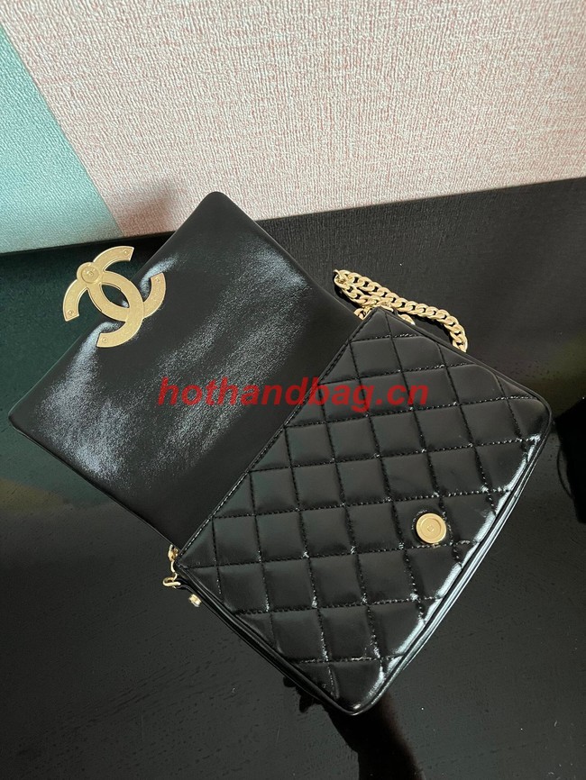Chanel SMALL FLAP BAG Lambskin & Gold-Tone Metal AS3855 black