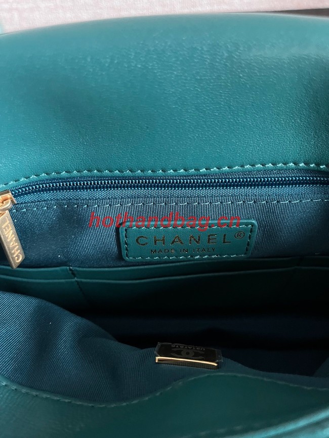 Chanel SMALL FLAP BAG Lambskin & Gold-Tone Metal AS3855 blue