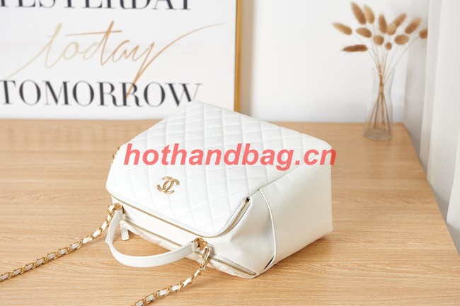 Chanel LARGE BOWLING BAG AS3741 white