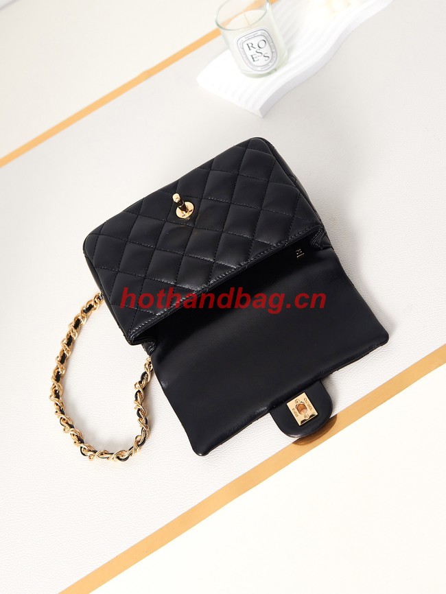Chanel MINI FLAP BAG WITH TOP HANDLE AS4023 black