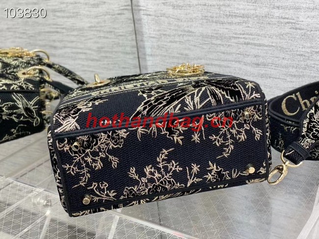Dior MEDIUM LADY D-LITE BAG Denim Multicolor Dior Jardin Magique Embroidery M0565ORZI-2