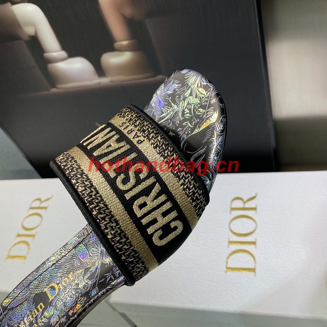 Dior DWAY HEELED SLIDE Embroidered Cotton 93278-1