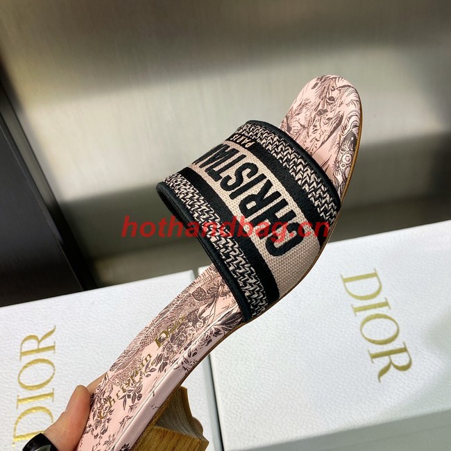 Dior DWAY HEELED SLIDE Embroidered Cotton 93278-7