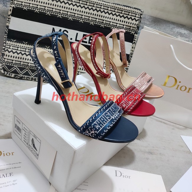 Dior DWAY HEELED SANDAL Embroidered Satin and Cotton 93284-1