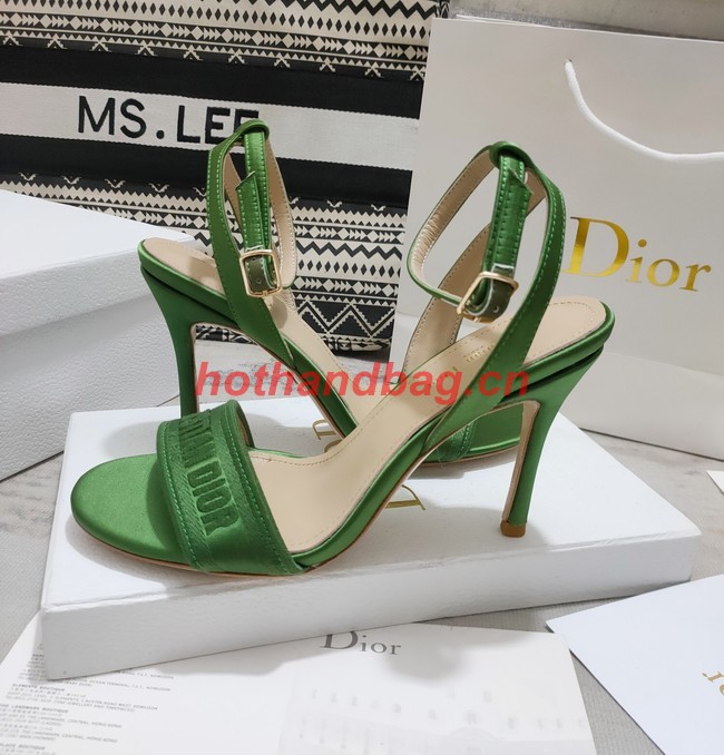 Dior DWAY HEELED SANDAL Embroidered Satin and Cotton 93284-10