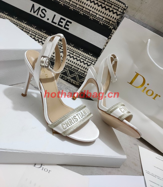Dior DWAY HEELED SANDAL Embroidered Satin and Cotton 93284-11