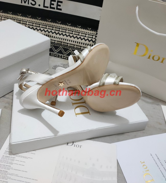 Dior DWAY HEELED SANDAL Embroidered Satin and Cotton 93284-11