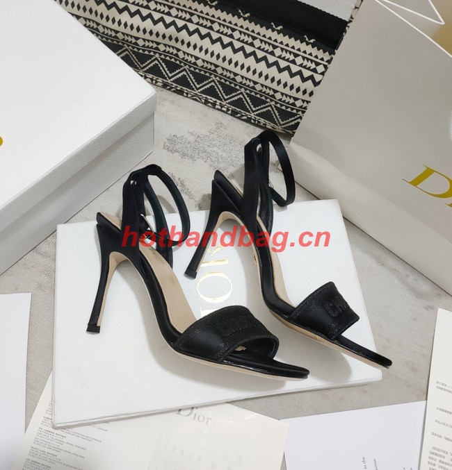 Dior DWAY HEELED SANDAL Embroidered Satin and Cotton 93284-12