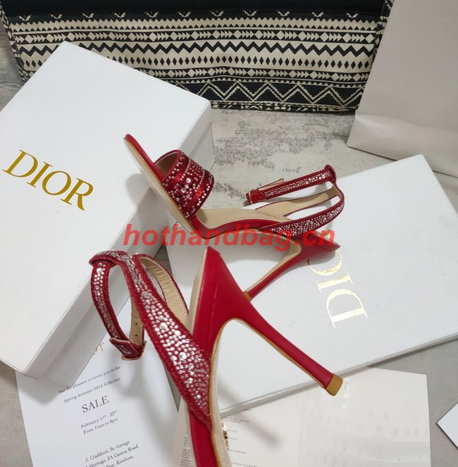 Dior DWAY HEELED SANDAL Embroidered Satin and Cotton 93284-2