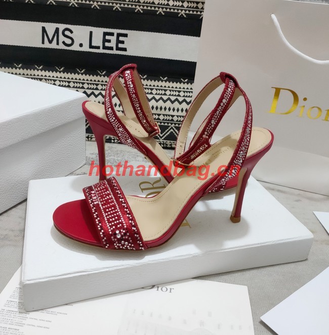 Dior DWAY HEELED SANDAL Embroidered Satin and Cotton 93284-2