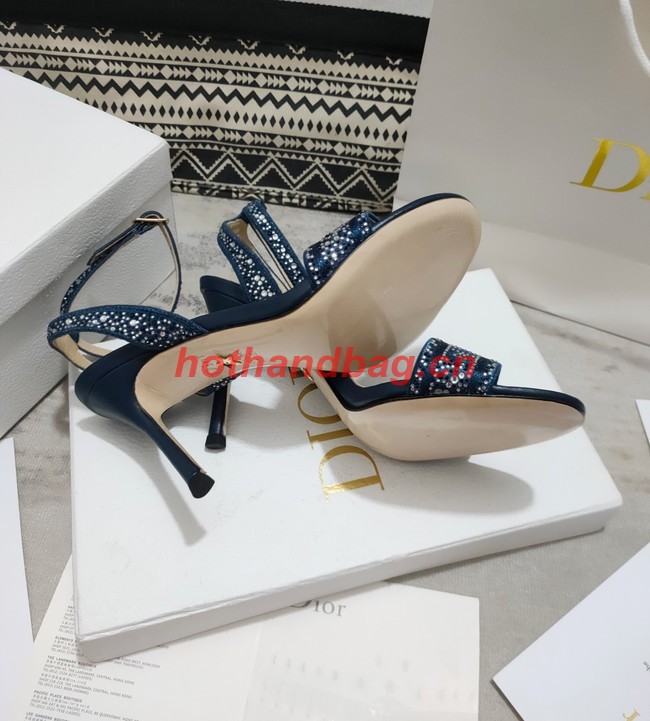 Dior DWAY HEELED SANDAL Embroidered Satin and Cotton 93284-3