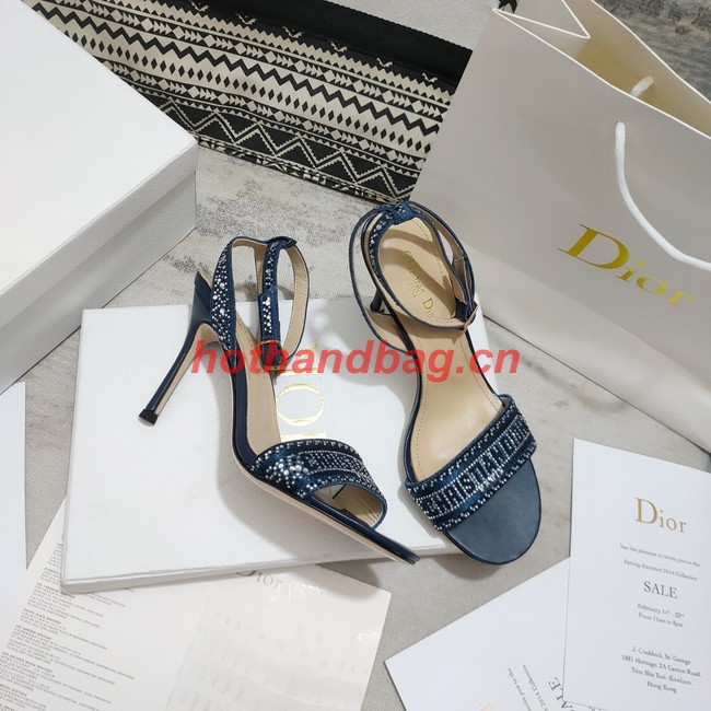 Dior DWAY HEELED SANDAL Embroidered Satin and Cotton 93284-3
