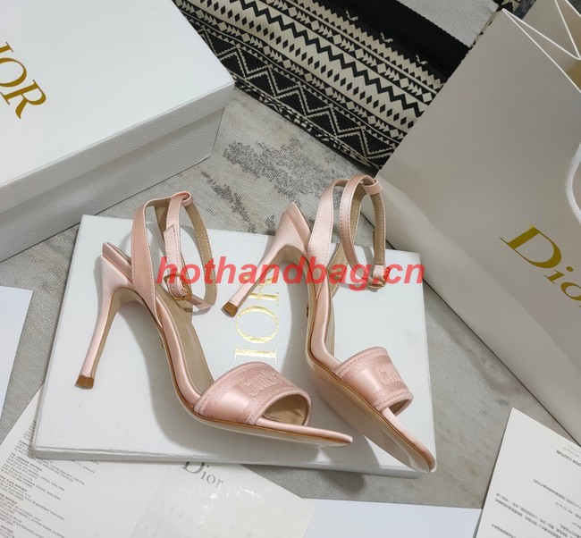 Dior DWAY HEELED SANDAL Embroidered Satin and Cotton 93284-4