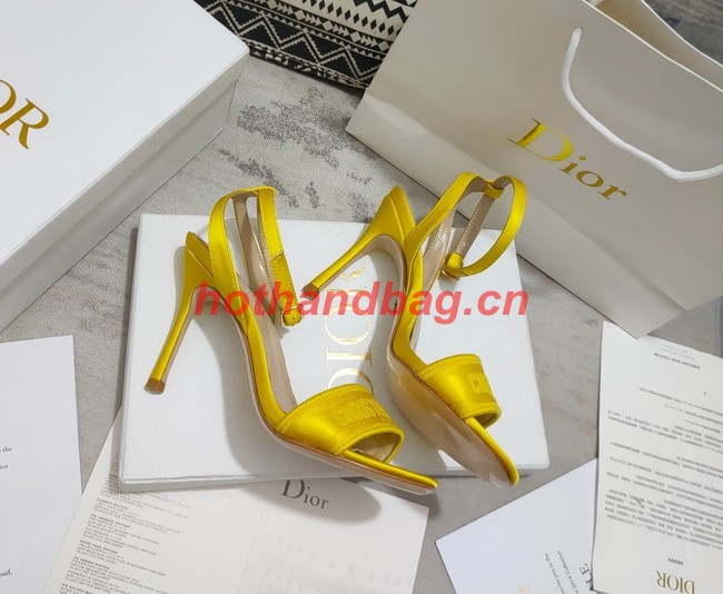Dior DWAY HEELED SANDAL Embroidered Satin and Cotton 93284-5