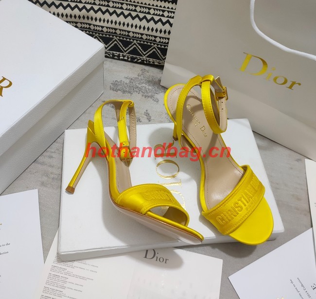 Dior DWAY HEELED SANDAL Embroidered Satin and Cotton 93284-5