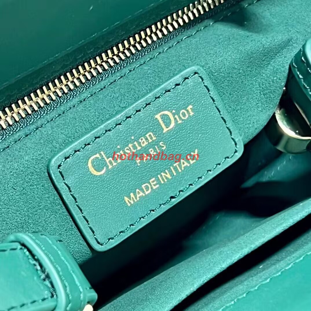 LADY DIOR TOP HANDLE SMALL BAG Cannage Lambskin C0620 green