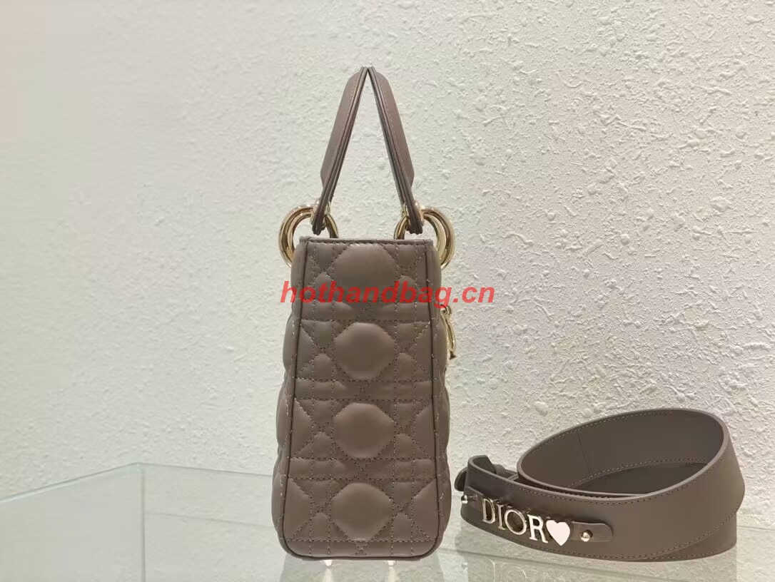 SMALL LADY DIOR MY ABCDIOR BAG Cannage Lambskin M0538ONG Hazelnut