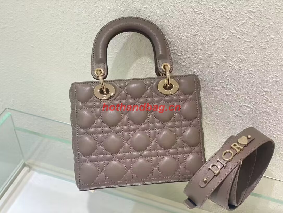 SMALL LADY DIOR MY ABCDIOR BAG Cannage Lambskin M0538ONG Hazelnut