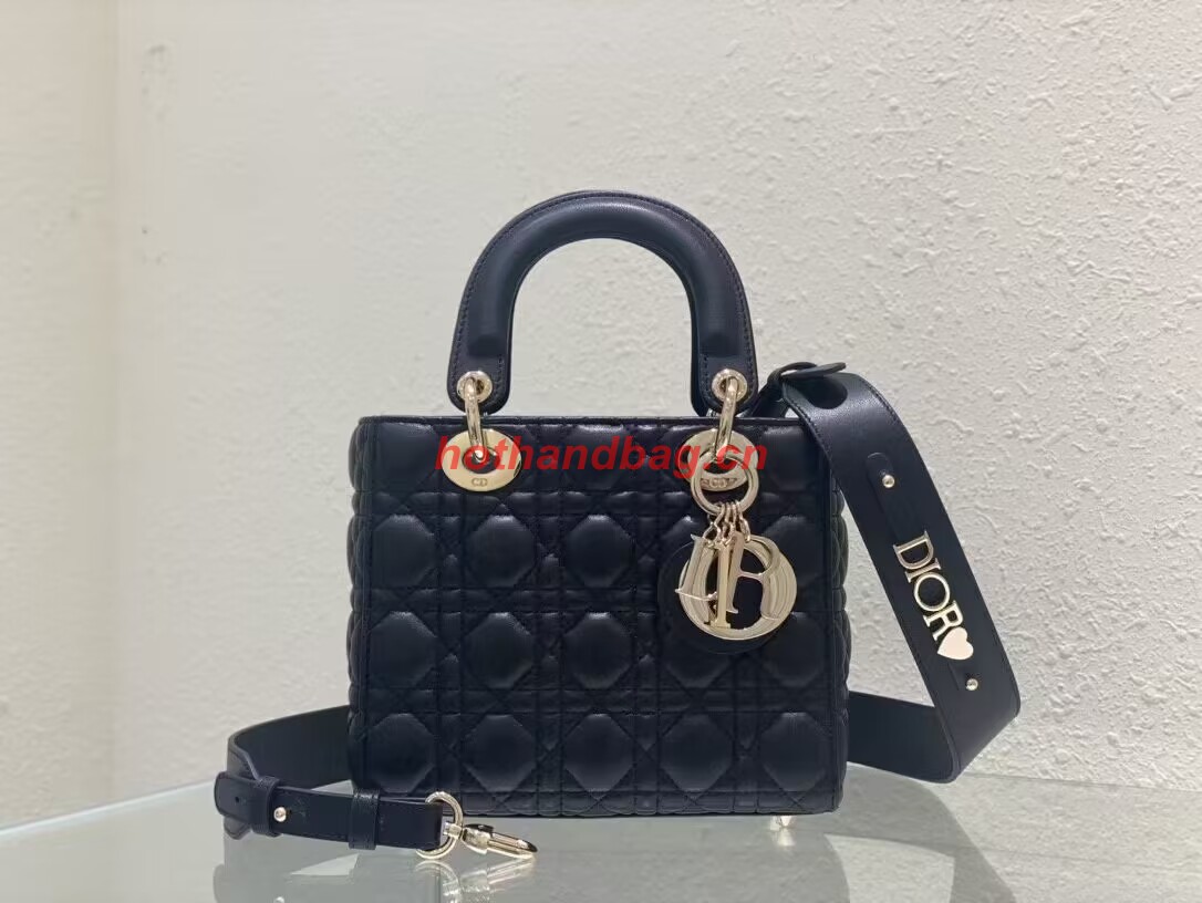 SMALL LADY DIOR MY ABCDIOR BAG Cannage Lambskin M0538ONG black