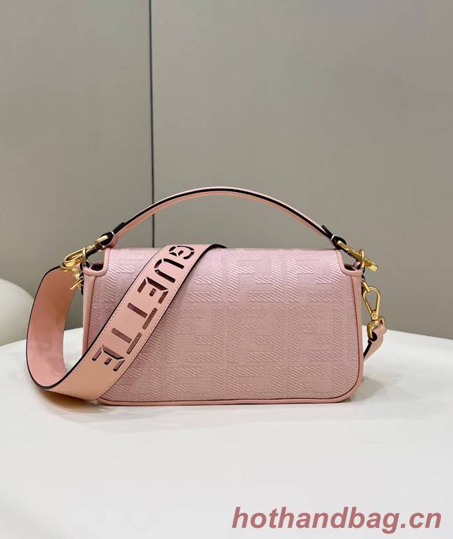 Fendi Baguette canvas bag with FF embroidery 8BR600 pink