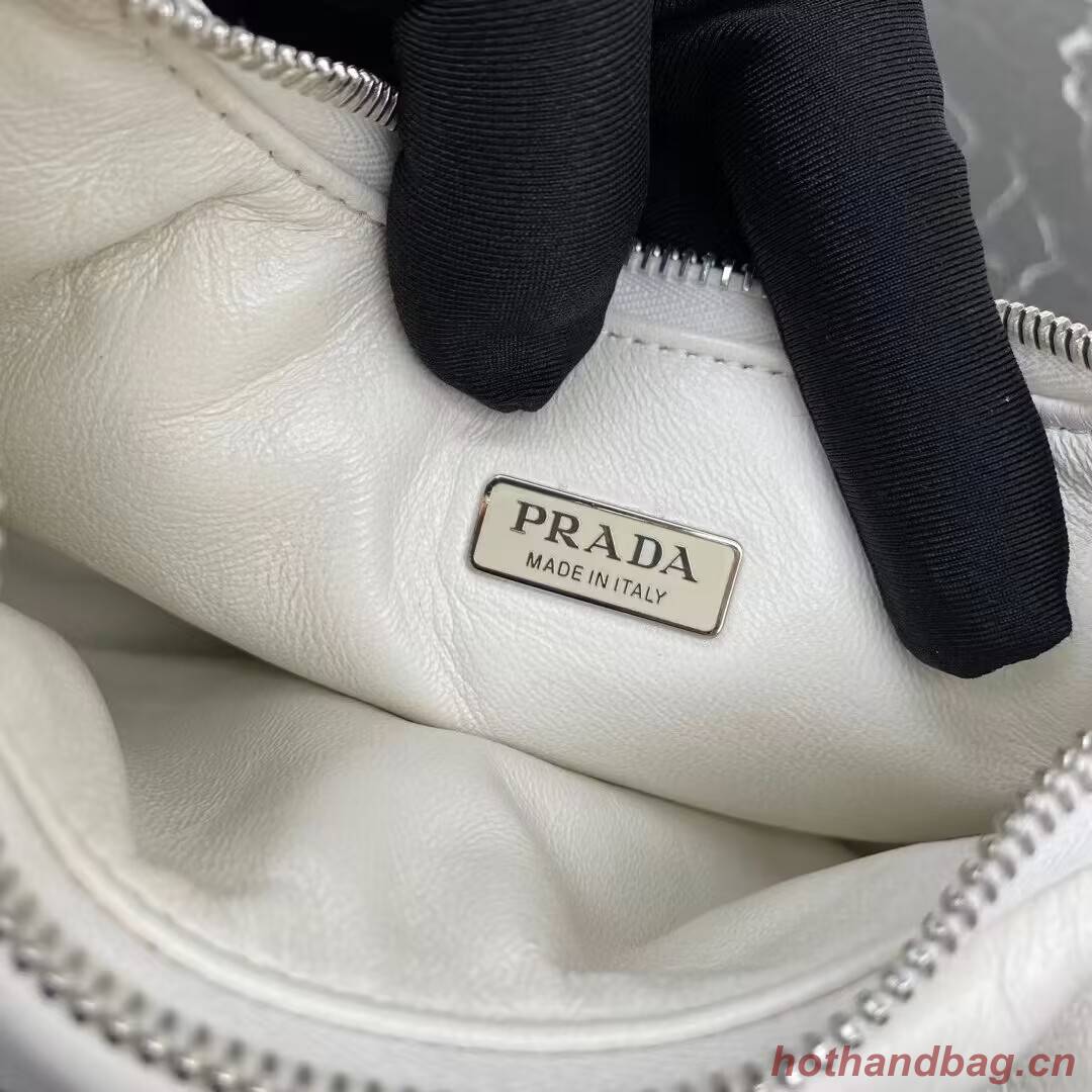 Prada Soft padded nappa leather mini-bag 1BA384 white