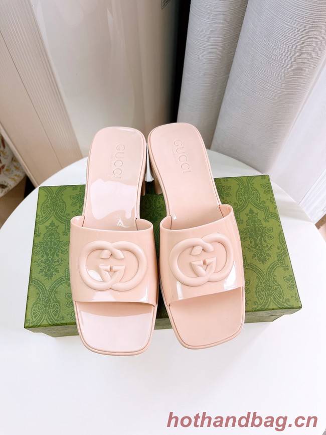 Gucci Womens Double G slide sandal heel height 5.5CM 93351-3
