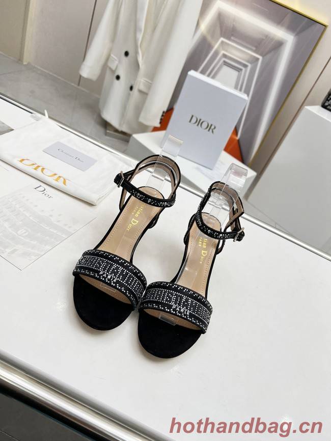 Dior DWAY HEELED SANDAL Embroidered Satin and Cotton 93366-2